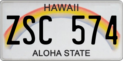 HI license plate ZSC574