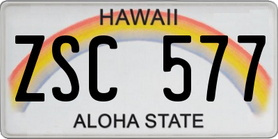 HI license plate ZSC577