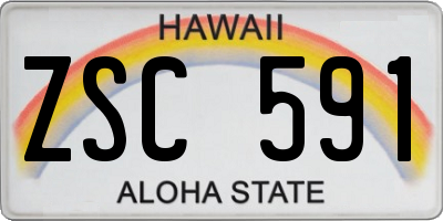 HI license plate ZSC591