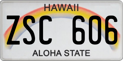 HI license plate ZSC606