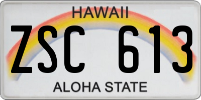 HI license plate ZSC613