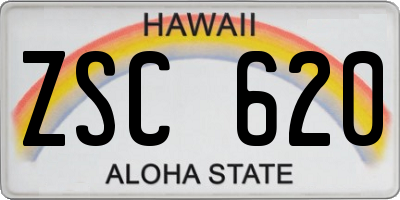HI license plate ZSC620