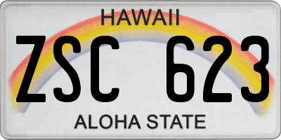 HI license plate ZSC623