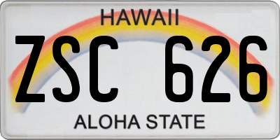 HI license plate ZSC626