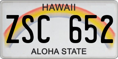 HI license plate ZSC652