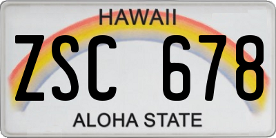 HI license plate ZSC678