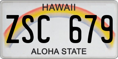 HI license plate ZSC679