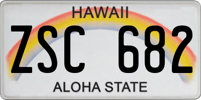 HI license plate ZSC682