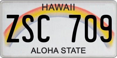 HI license plate ZSC709