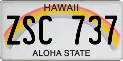 HI license plate ZSC737
