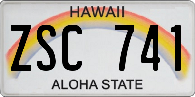 HI license plate ZSC741
