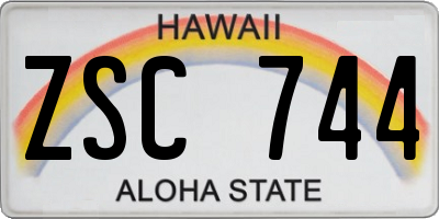 HI license plate ZSC744