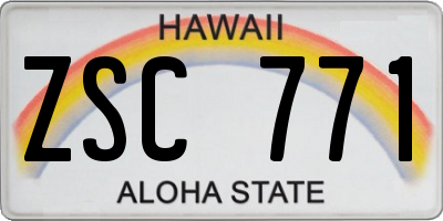 HI license plate ZSC771