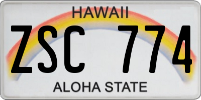 HI license plate ZSC774