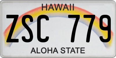HI license plate ZSC779