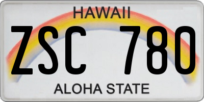 HI license plate ZSC780
