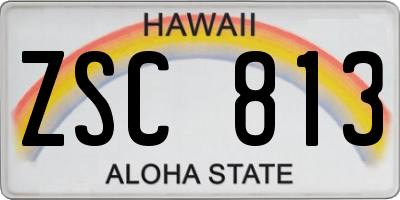 HI license plate ZSC813