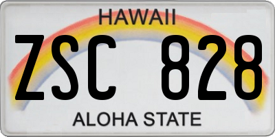 HI license plate ZSC828