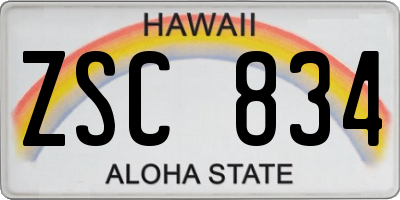 HI license plate ZSC834