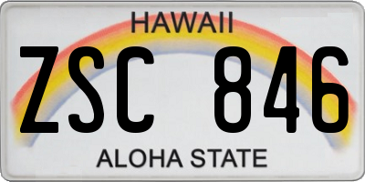 HI license plate ZSC846
