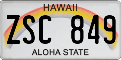 HI license plate ZSC849