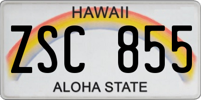 HI license plate ZSC855