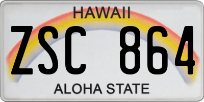 HI license plate ZSC864