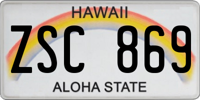 HI license plate ZSC869