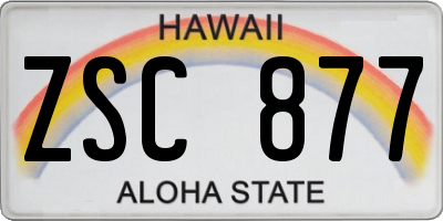 HI license plate ZSC877