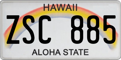 HI license plate ZSC885