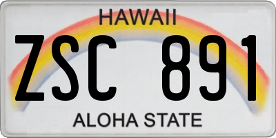 HI license plate ZSC891