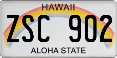 HI license plate ZSC902