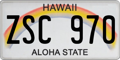 HI license plate ZSC970
