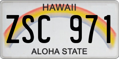 HI license plate ZSC971