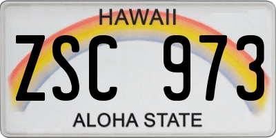 HI license plate ZSC973