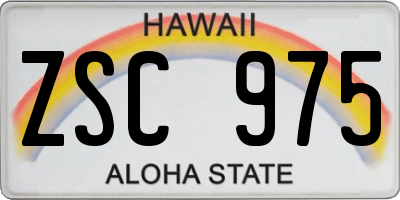 HI license plate ZSC975