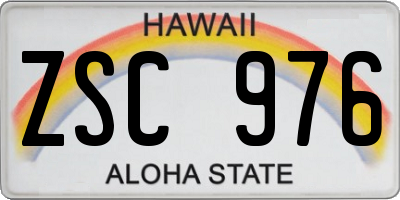 HI license plate ZSC976