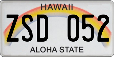 HI license plate ZSD052