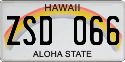 HI license plate ZSD066