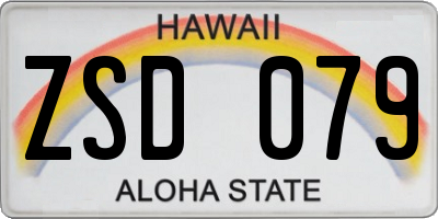 HI license plate ZSD079