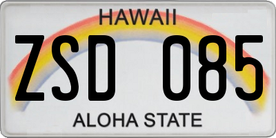 HI license plate ZSD085