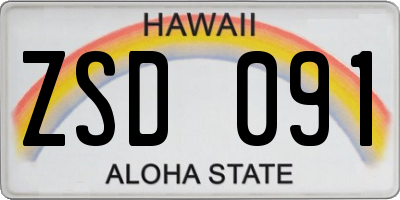 HI license plate ZSD091