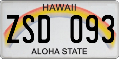HI license plate ZSD093