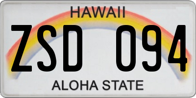 HI license plate ZSD094