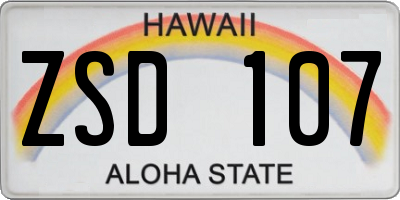 HI license plate ZSD107