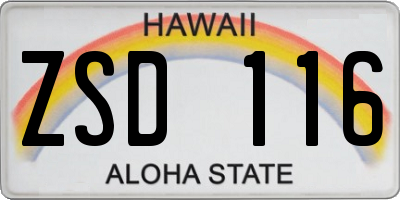 HI license plate ZSD116