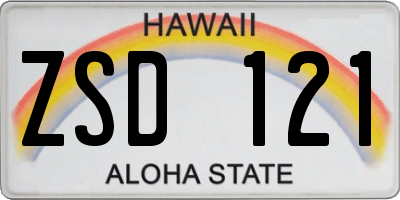 HI license plate ZSD121