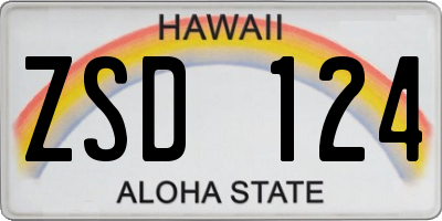 HI license plate ZSD124
