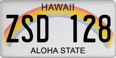 HI license plate ZSD128