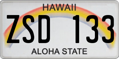 HI license plate ZSD133